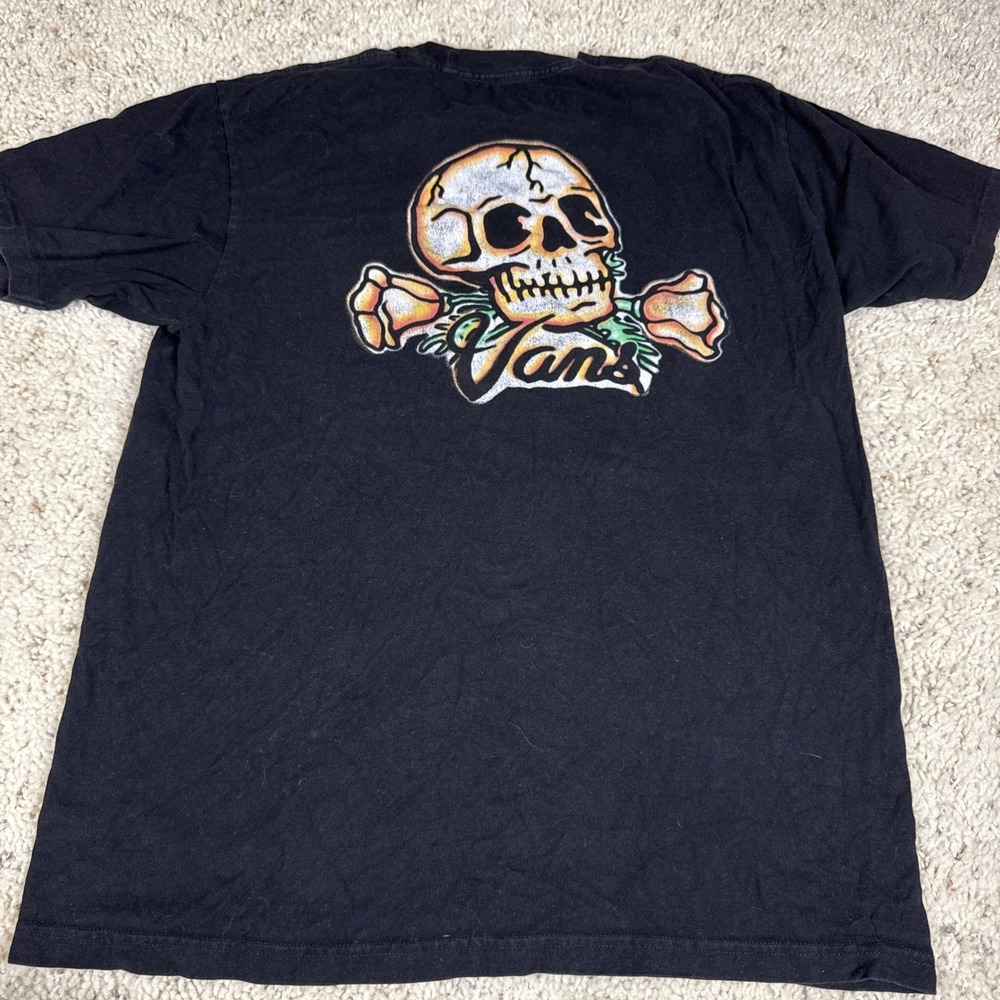 Vans Mens T-Shirt Skull Off The Wall Size Medium